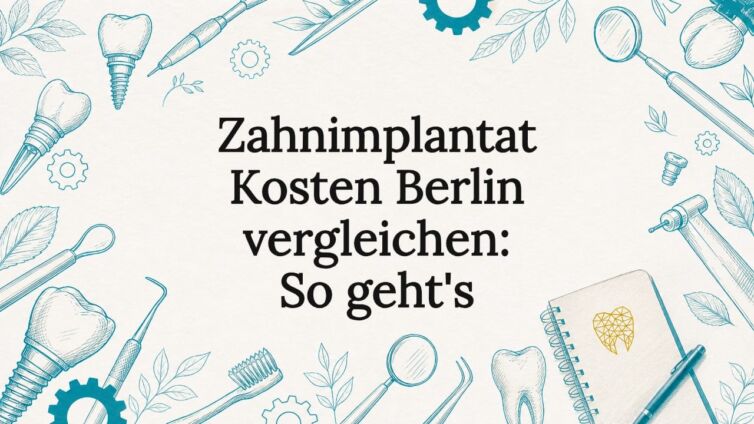 Stilvolle Titelgrafik rund ums Thema Zahnimplantate