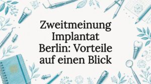 Attraktives Titelbild mit anschaulichen Illustrationen zum Thema Zahnimplantate