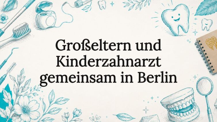 Verspielte Titelseite für die Kinderzahnarztpraxis mit liebevollen Illustrationen
