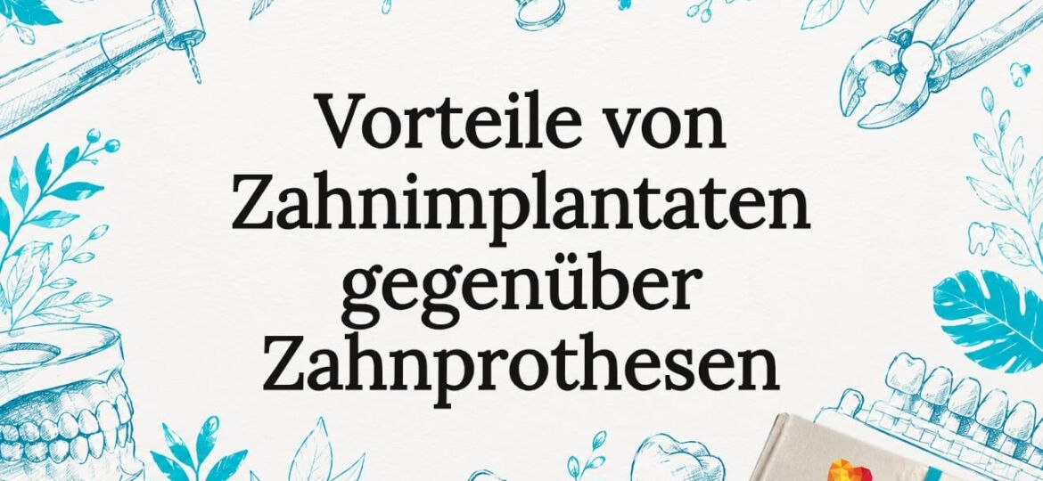 Ansprechende Titelgrafik zur Illustration von Zahnimplantaten