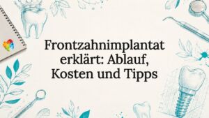 Ansprechende Illustration als Eyecatcher für die Titelkarte eines Beitrags zum Frontzahnimplantat