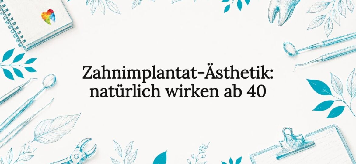 Stilvolle Titelseiten-Grafik mit botanischen Motiven und Elementen aus der Zahnmedizin