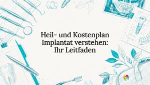 Anschaulich gestaltetes Titelbild für den Ratgeber zu Zahnimplantaten