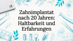 Anschauliche Titelgrafik mit typischen Symbolen aus der Zahnmedizin