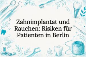 Stimmungsvolle Titelgrafik mit Zahnarzt- und Raucher-Elementen