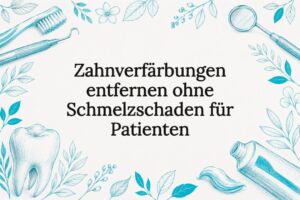 Dekorative Titelkarte mit Zahnmotiv