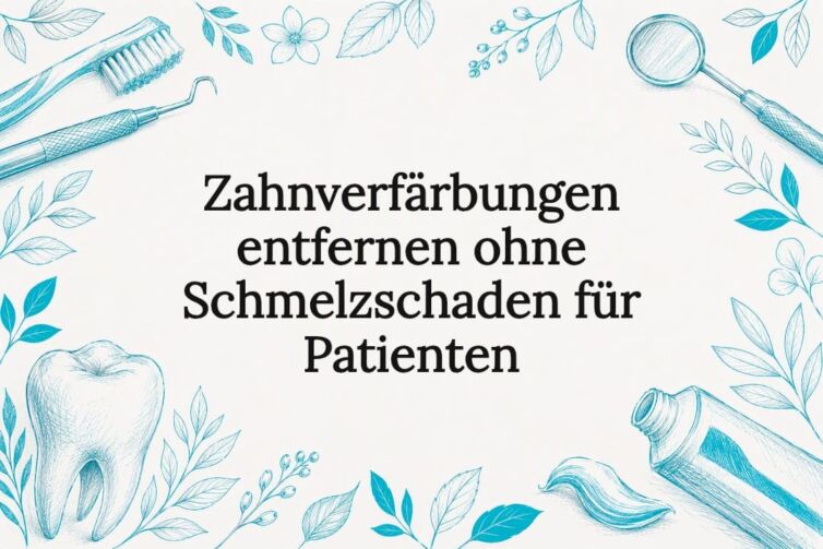 Dekorative Titelkarte mit Zahnmotiv
