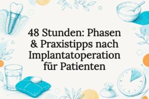 Gestaltete Titelkarte zur Implantatkontrolle