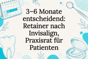 Dekorative Retainer-Karte mit Kalender und Zahnmotiv