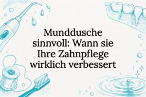 Skizze einer Munddusche mit Wasserstrahlen