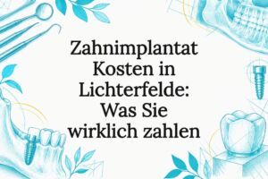 Dekorative Titelkarte zu den Kosten für Zahnimplantate