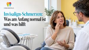 Der Patient erläutert der Zahnärztin seine Beschwerden.