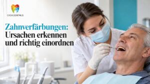 Zahnärztliche Untersuchung bei leichten Zahnverfärbungen